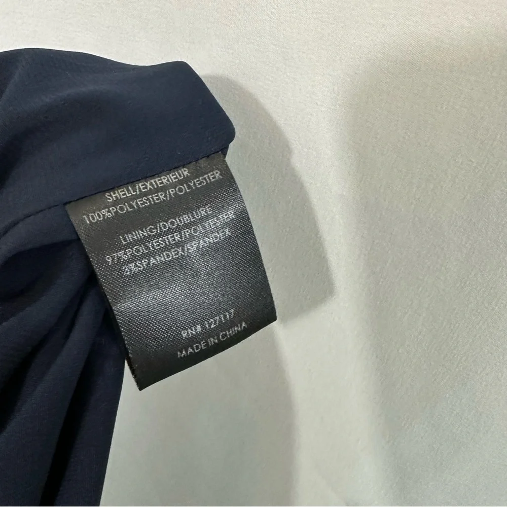 Badgley Mischka Cascading Ruffle Wide Leg High Waist Pants in Navy Blue - Picture 13 of 13